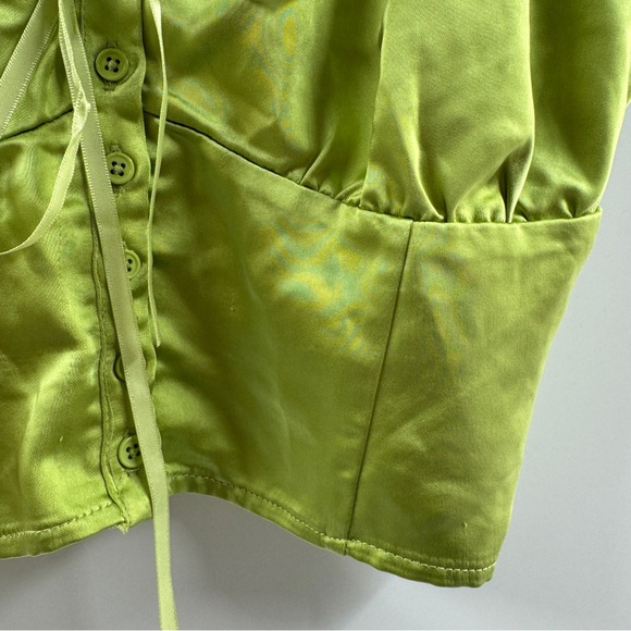 PacSun LA Hearts Green Satin Tank Top – Size Small - Picture 3 of 6